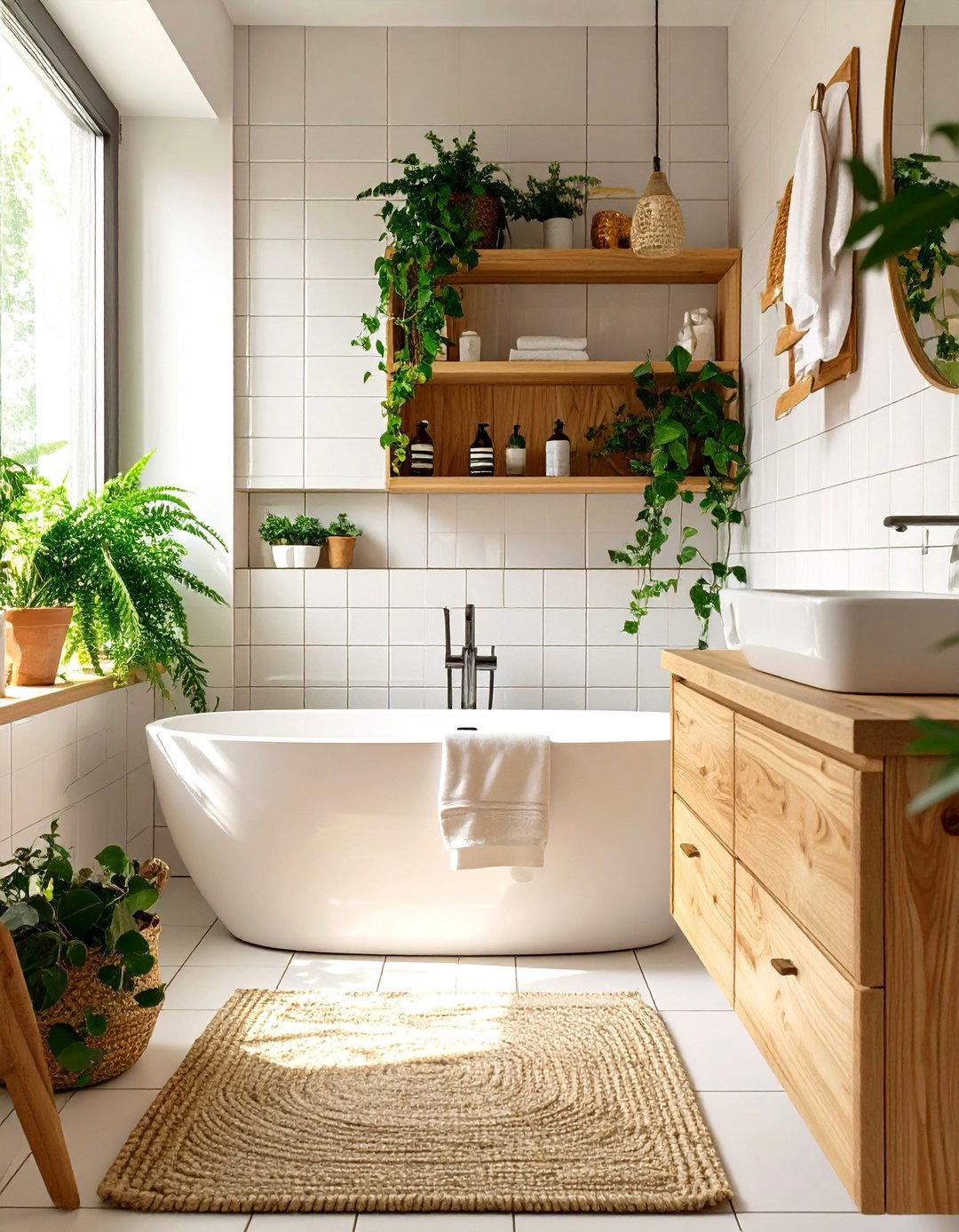Light Wood Accents with a Tub - 30 small bathroom ideas with tub
