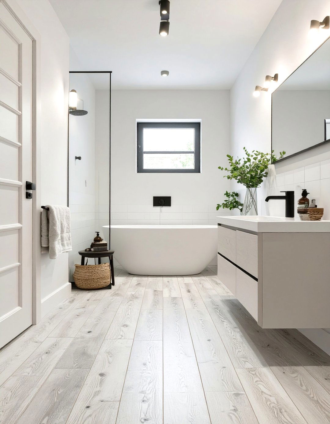 Light Wood Look Plank Tiles - 30 bathroom tile ideas for small bathrooms