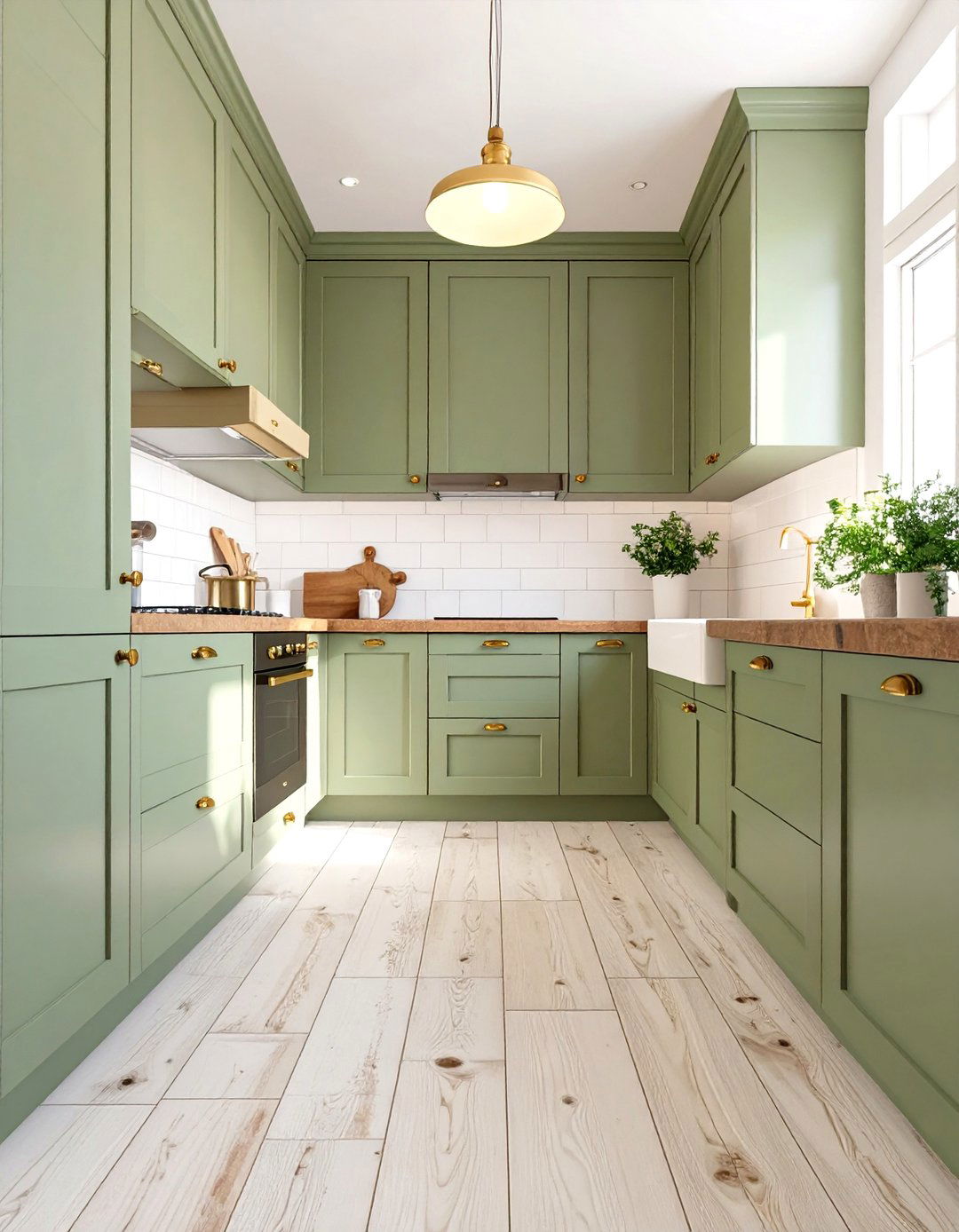 Light Wood Look Porcelain Plank Kitchen Floor Tile - 30 small kitchen floor tile ideas