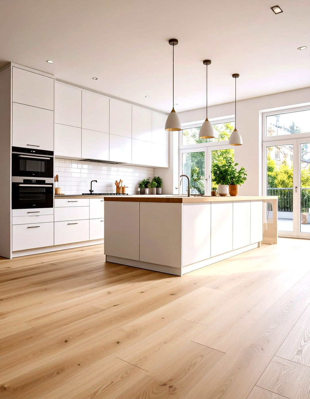 Light Wood Look Porcelain Planks - 30 kitchen floor tile ideas