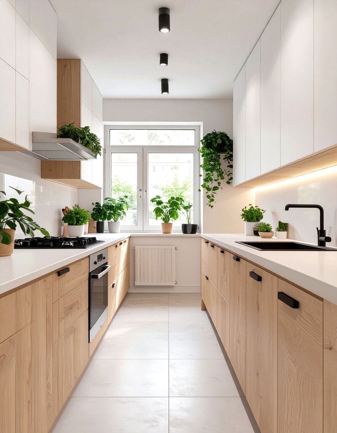 Light Wood Scandinavian Kitchen - 30 narrow kitchen ideas