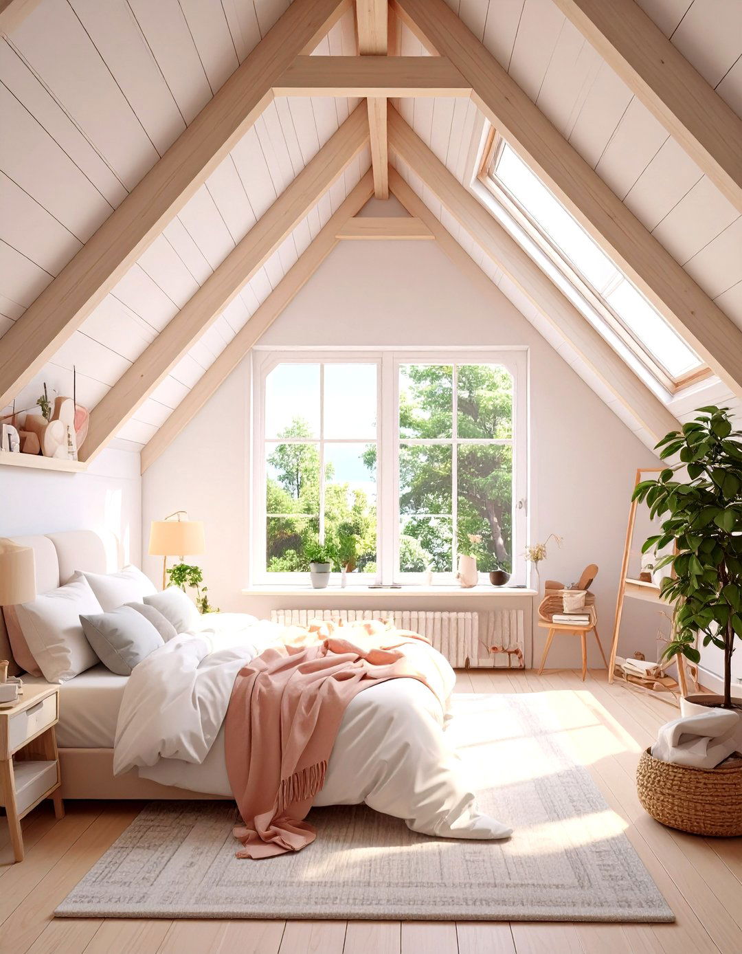 Light and Airy Paint Colors on Walls and Ceiling - 30 slanted ceiling low ceiling attic bedroom ideas