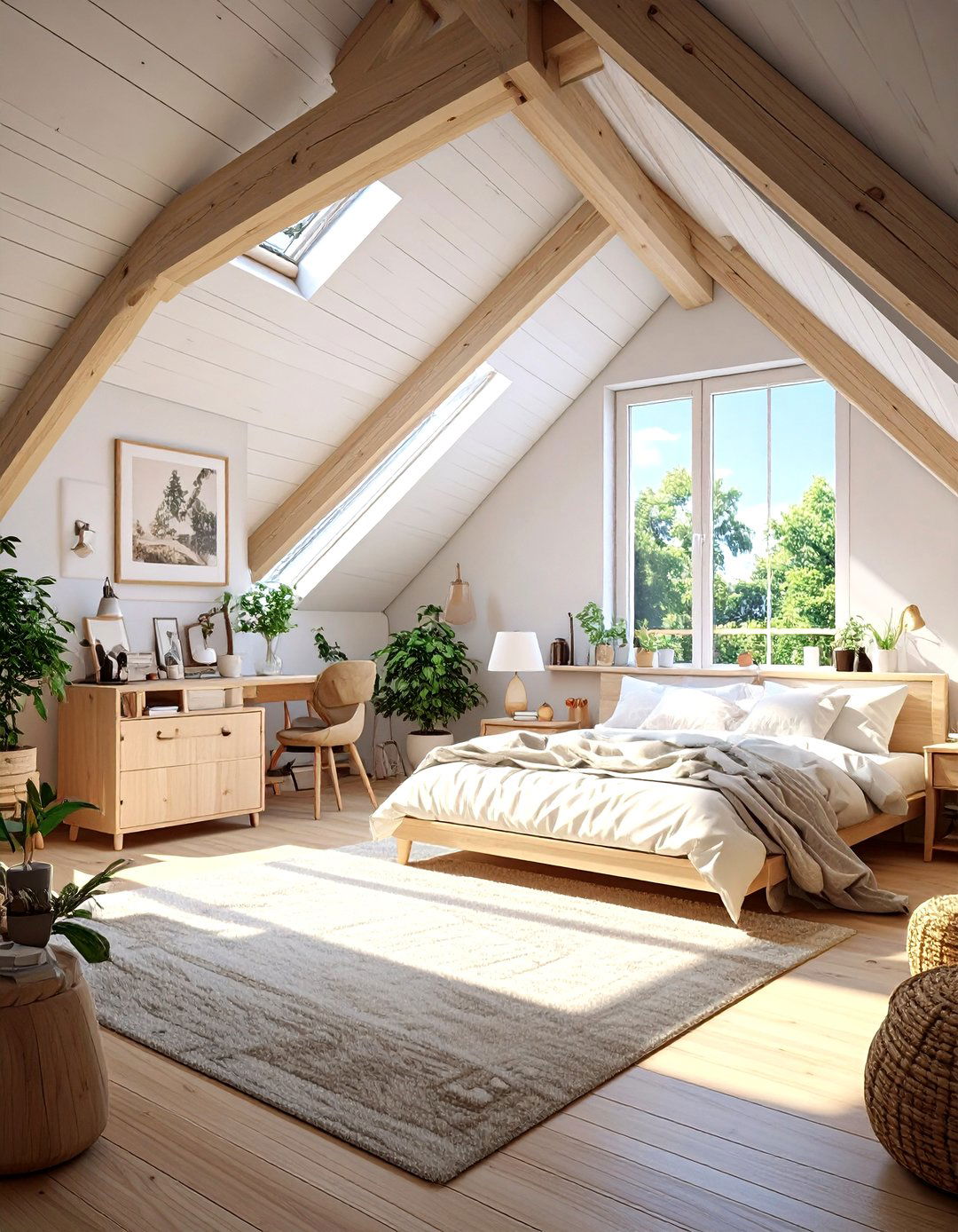 Light and Bright Color Palette - 30 small attic bedroom low sloped ceiling bedroom ideas