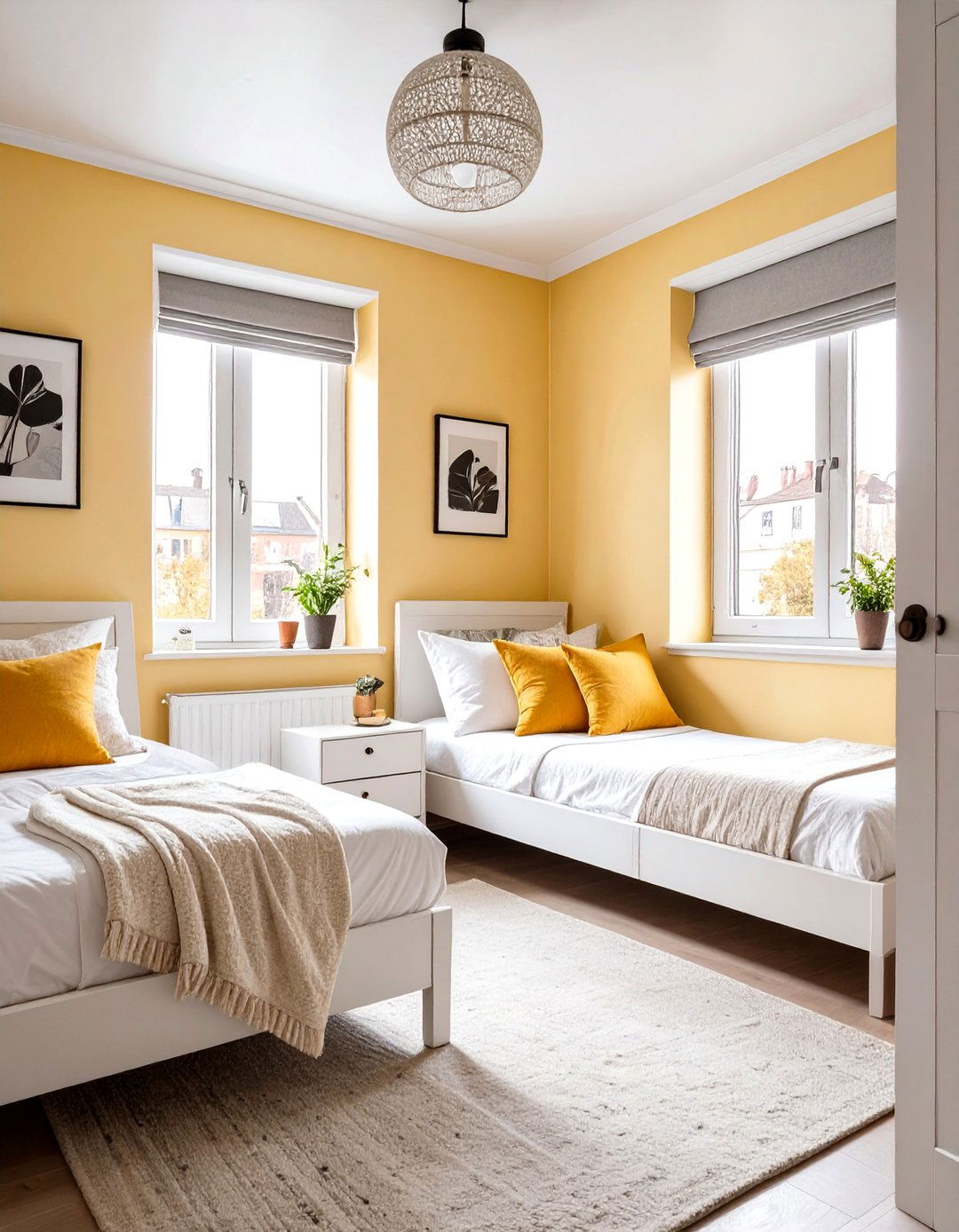 Light and Bright Color Palette - 30 twin bedroom ideas for small rooms