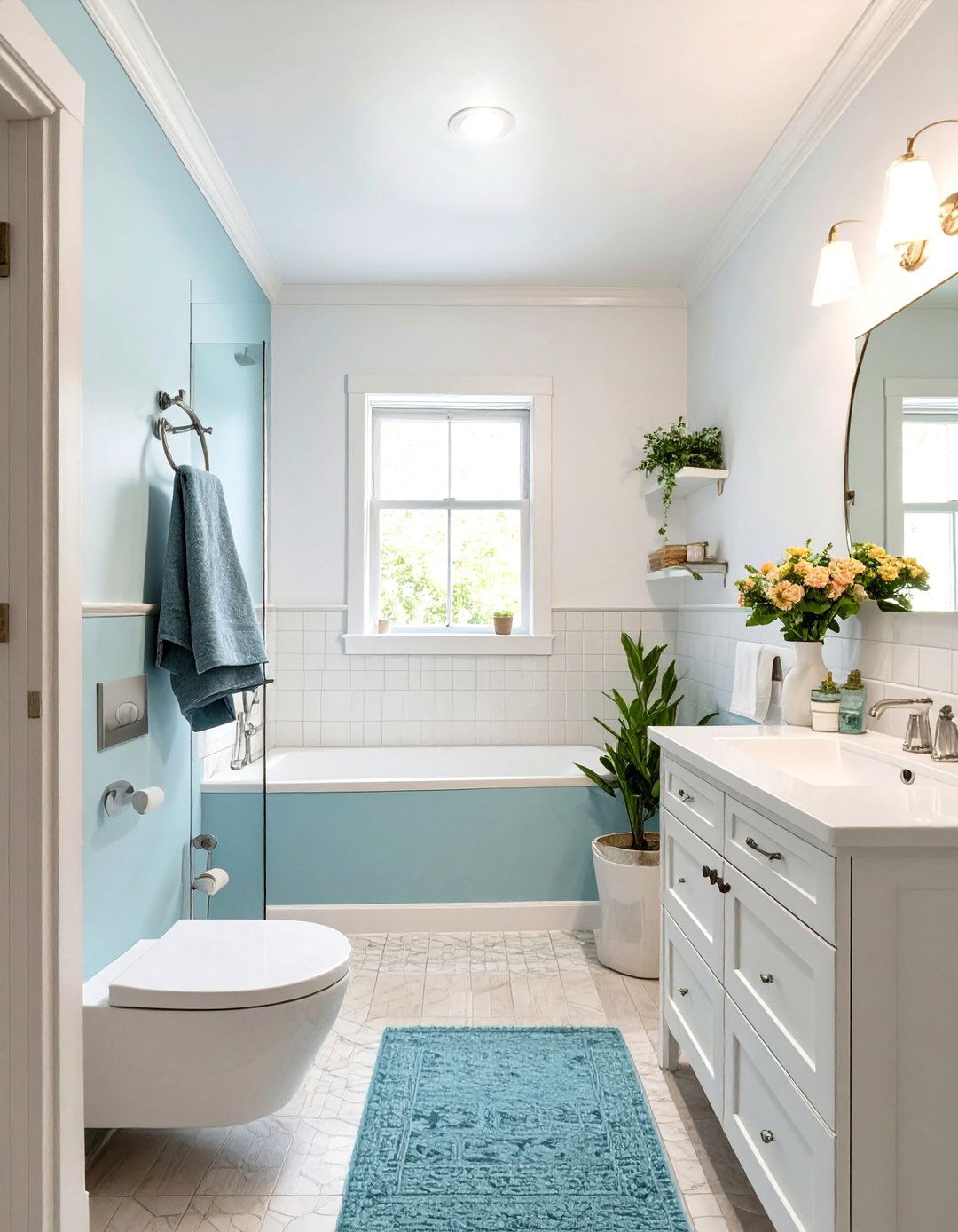 Light and Bright Color Palettes - 30 tiny bathroom ideas