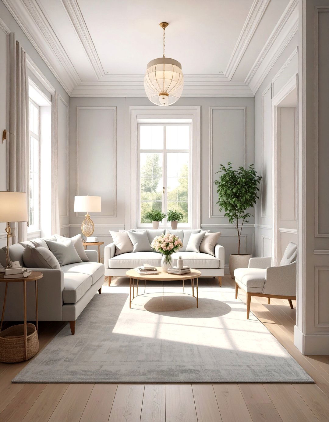 Light and Bright Color Palettes - 30 narrow living room ideas