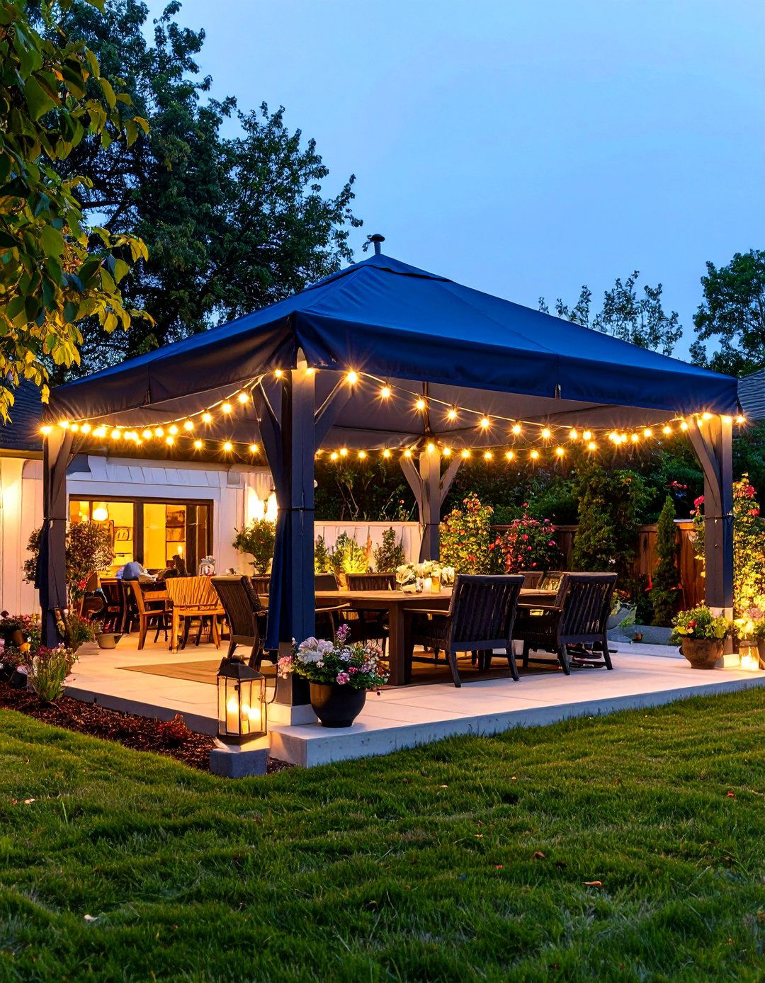 Lighted Fabric Patio Canopy - 30 patio canopy ideas