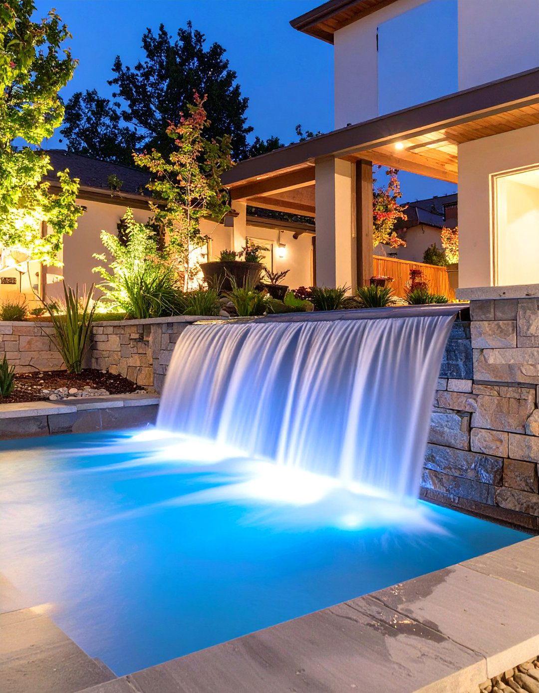 Lighting a Water Feature - 30 outdoor patio lighting ideas