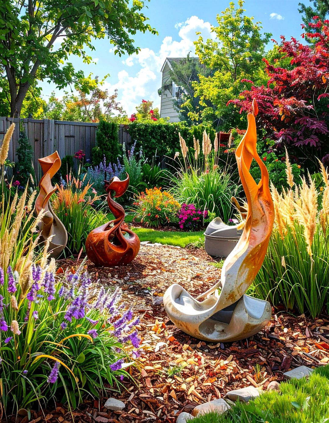 Lightweight Garden Sculpture Display - 30 septic tank landscaping ideas