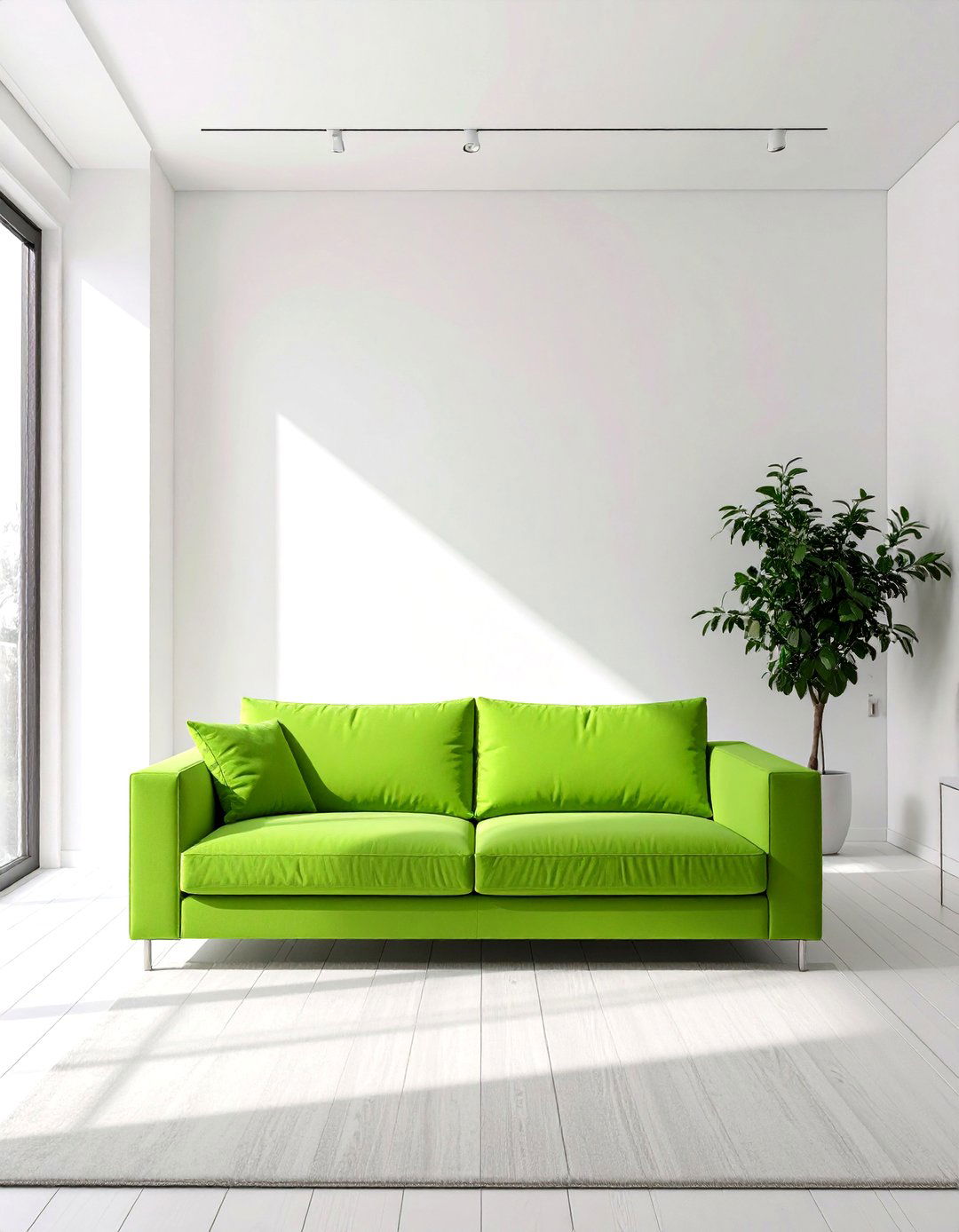 Lime Green Minimalist Living Room - 30 green living room ideas