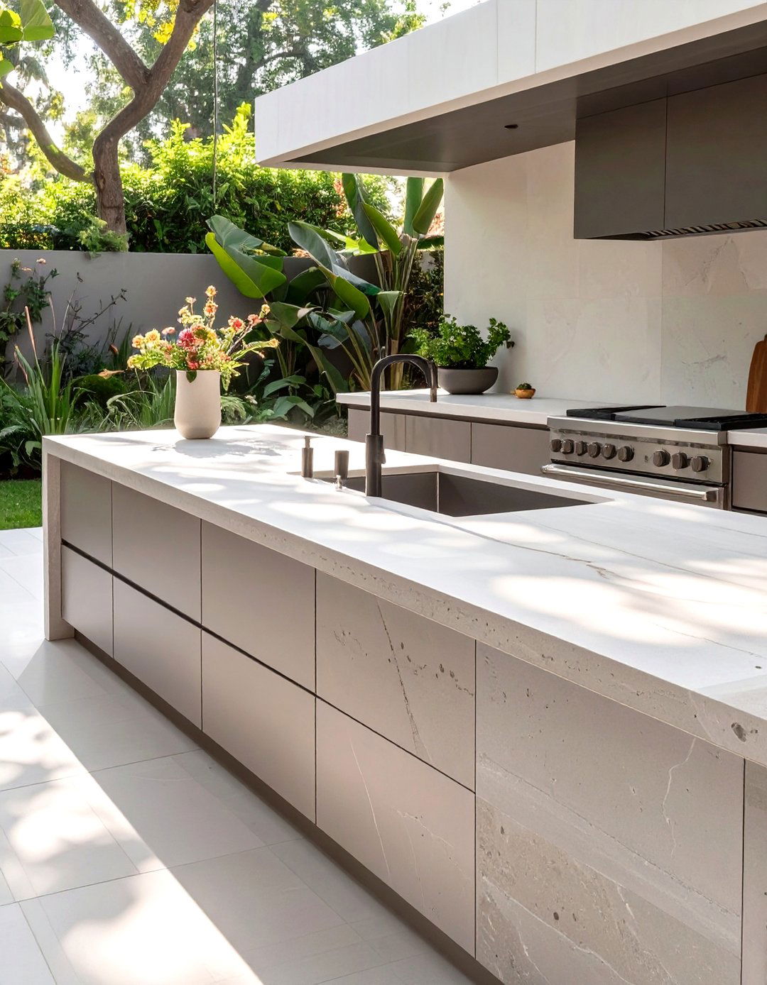 Limestone Outdoor Kitchen Countertops - 30 outdoor kitchen countertop ideas