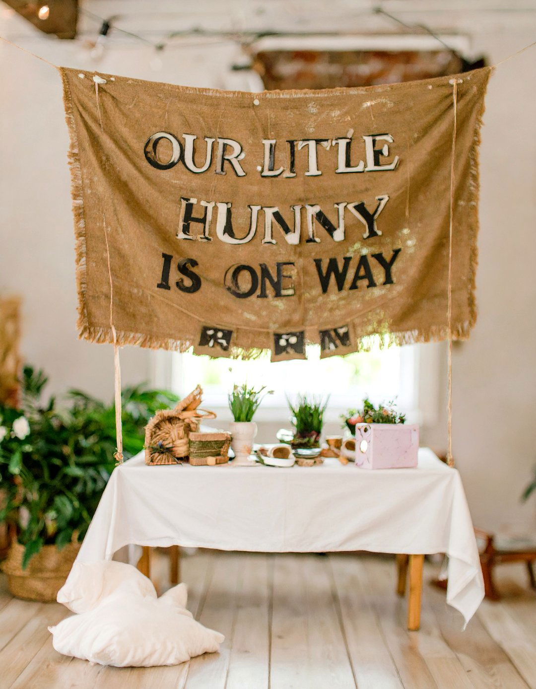 Little Hunny Themed Banner - 30 winnie the pooh baby shower ideas