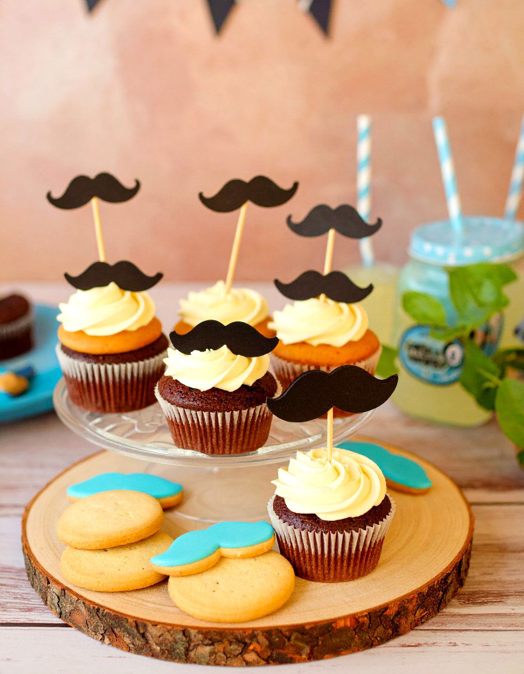 Little Man Mustache Munchies - 30 baby shower food ideas boy