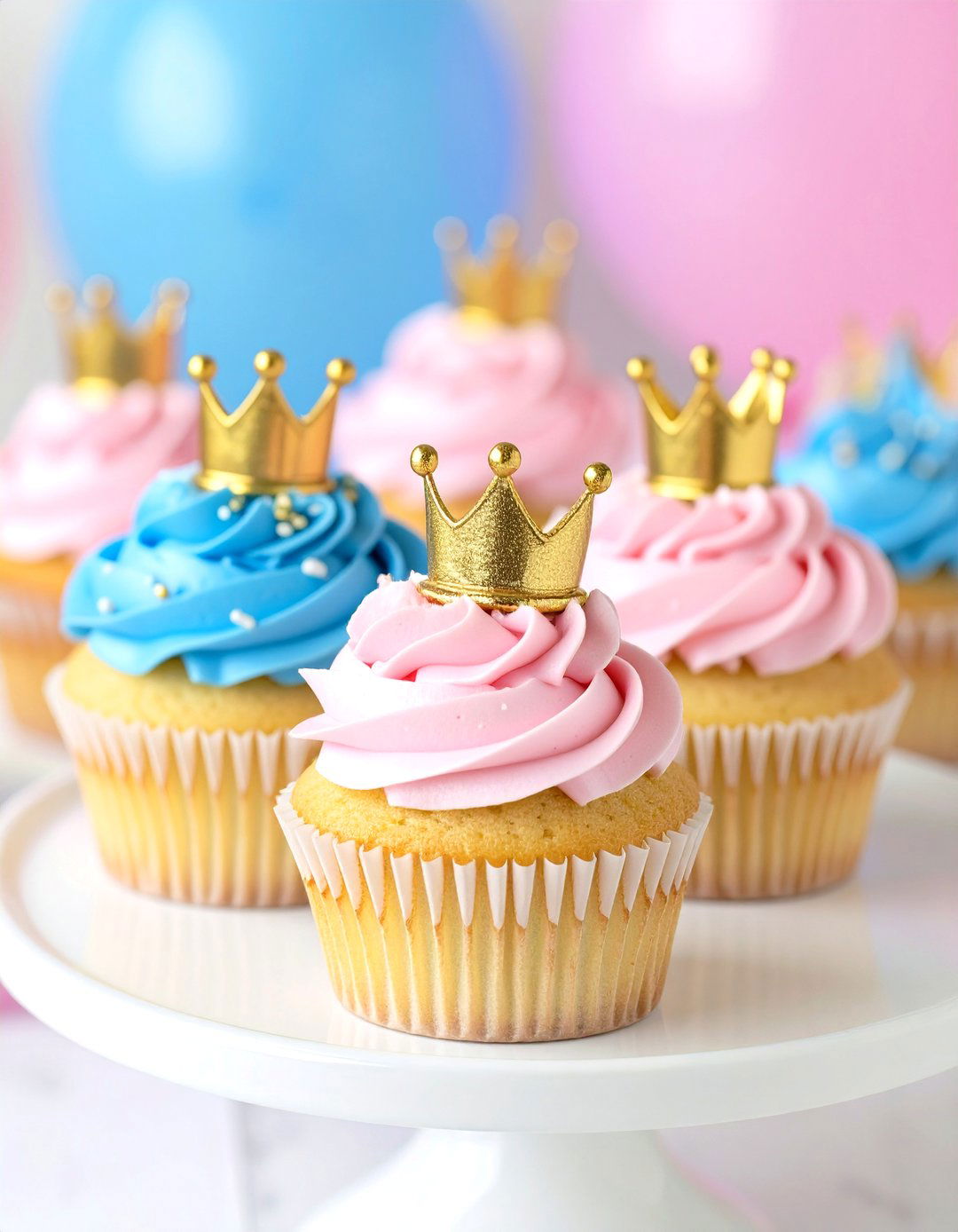 Little Prince or Princess Crown Cupcakes - 30 baby shower cupcake ideas