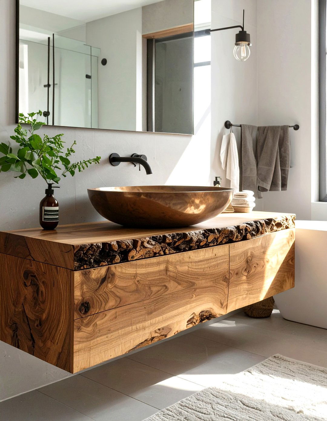 Live Edge Bathroom Vanity - 30 bathroom vanity designs