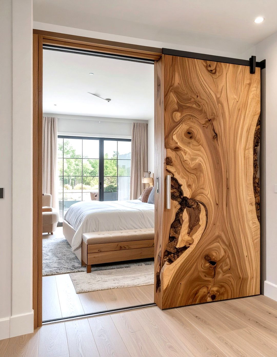 Live Edge Wood Slab Doors - 30 closet door ideas for bedroom