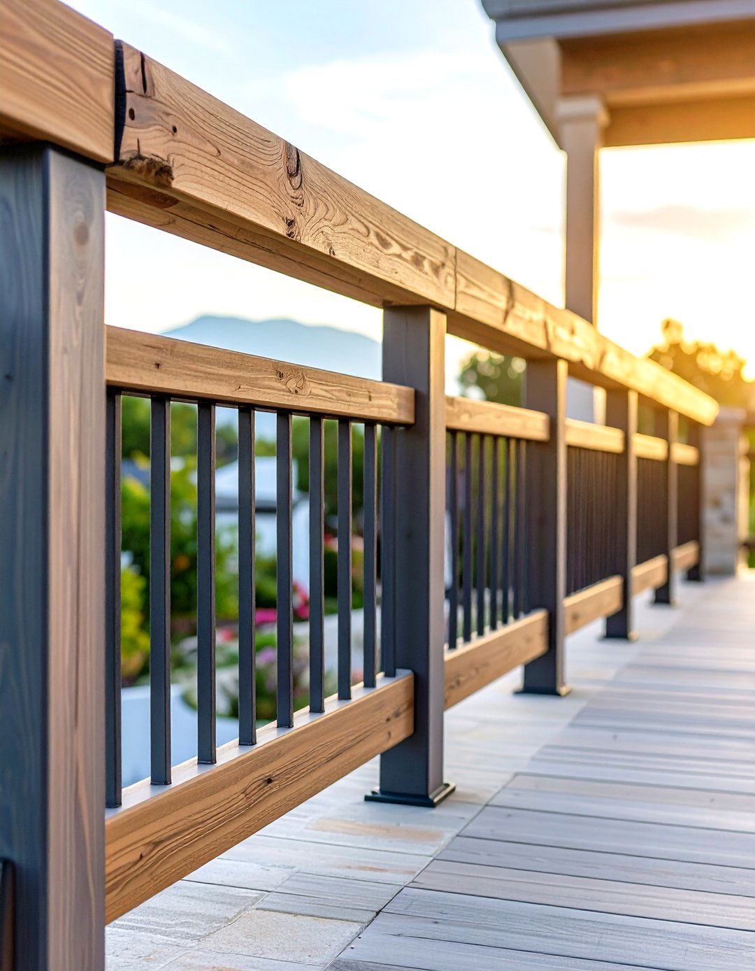 Live Edge Wood Top Rail - 30 deck railings ideas