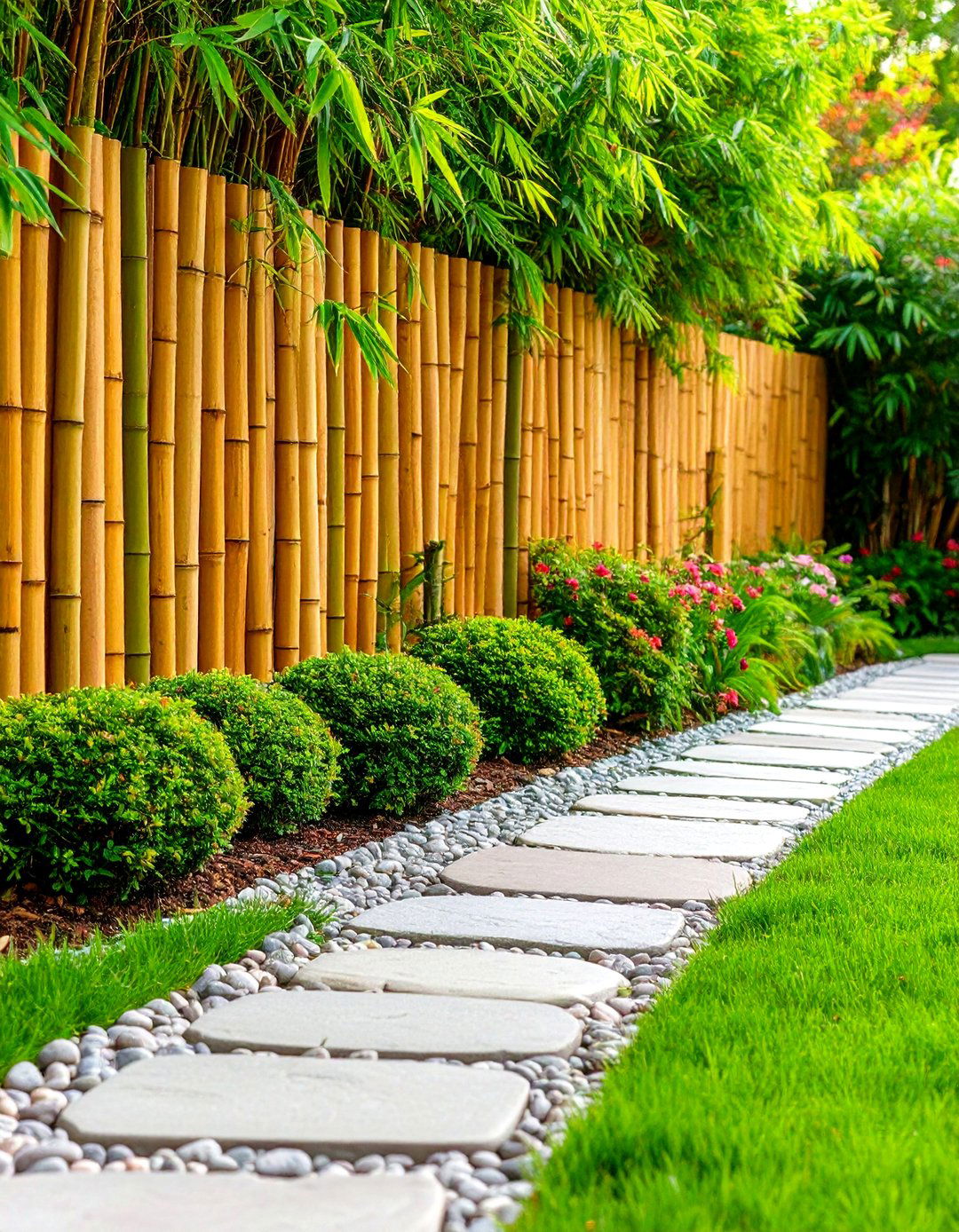 Living Bamboo Privacy Fence - 30 front yard fence ideas