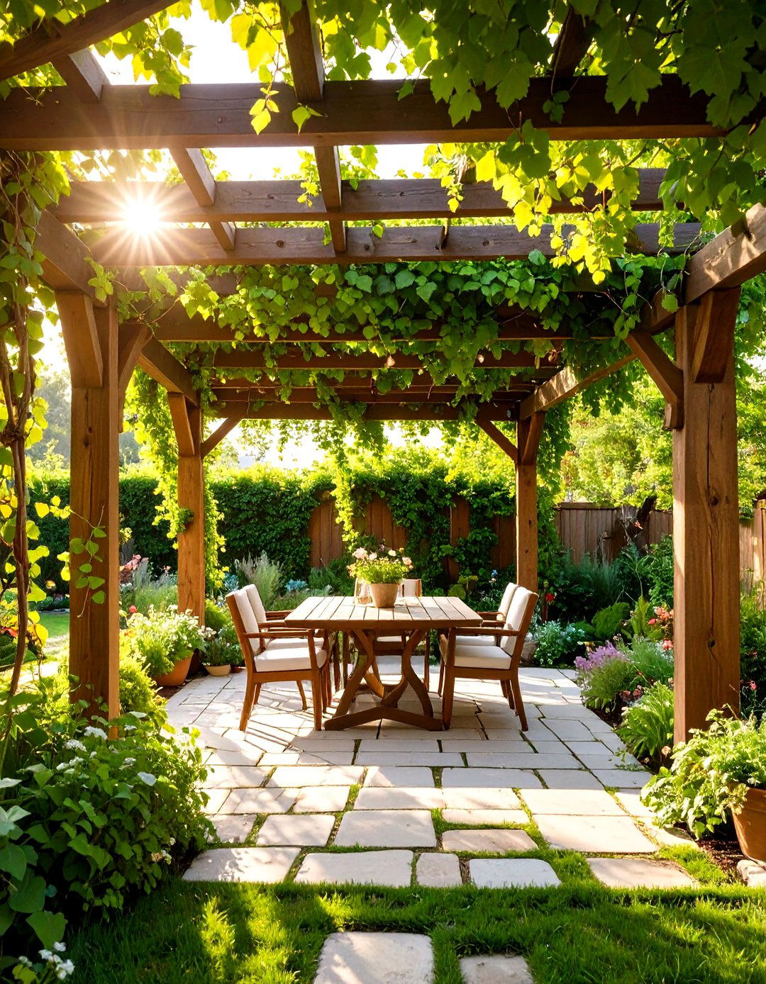 Living Canopy with Climbing Vines - 30 patio shade ideas