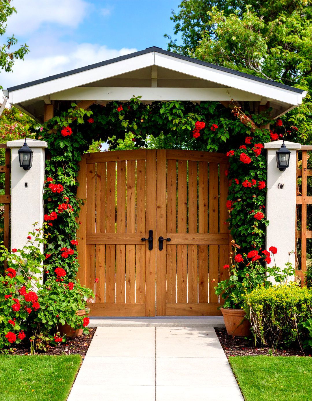 Living Gate with Integrated Planters - 30 backyard gate ideas
