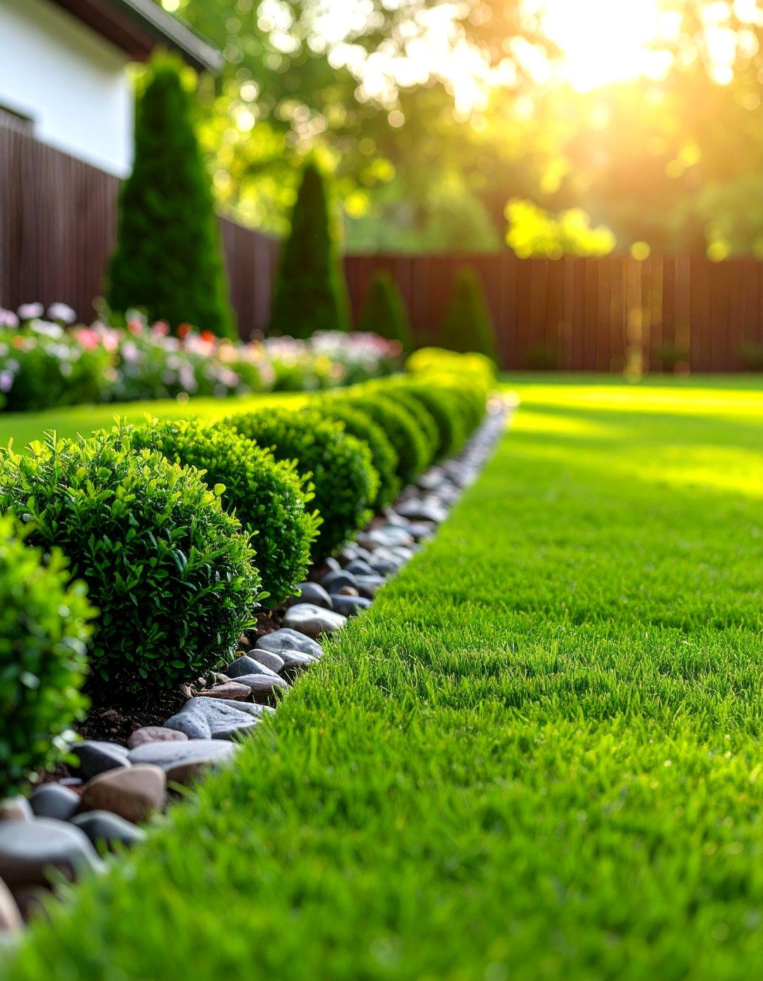 Living Lawn Edging with Low Shrubs - 30 lawn edging ideas