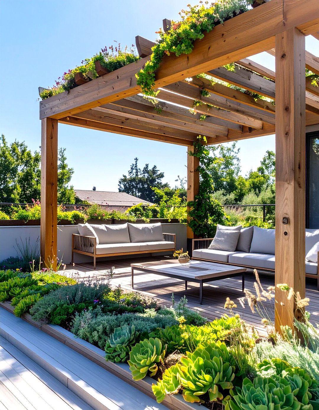 Living Roof Deck Pergola - 30 deck pergola ideas