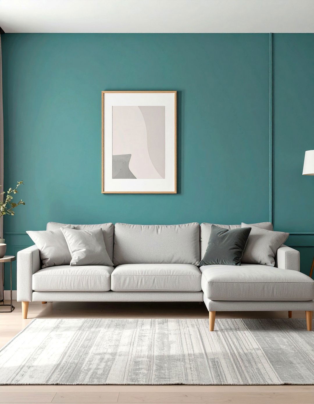 Living Room Accent Wall with Bold Paint - 30 wall decoration ideas for living room
