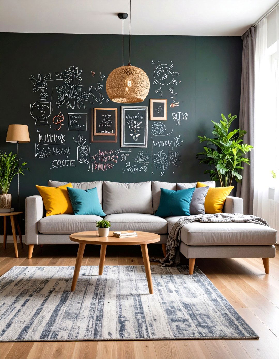 Living Room Chalkboard Wall - 30 living room large wall decor ideas