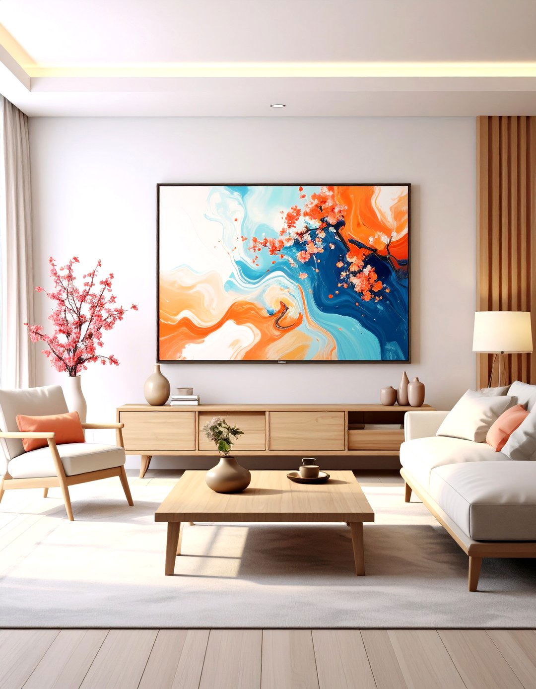 Living Room Digital Art Display - 30 living room wall decor ideas modern