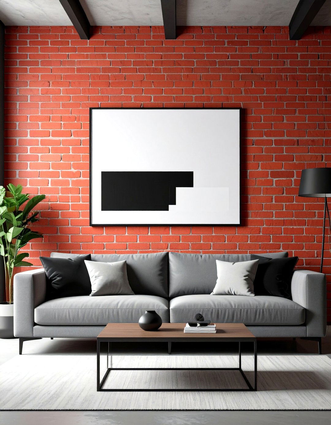 Living Room Exposed Brick Wall - 30 living room large wall decor ideas
