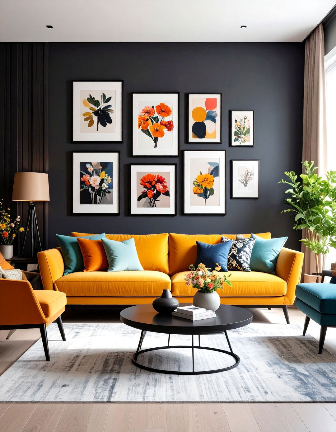 Living Room Gallery Wall - 30 living room feature wall ideas