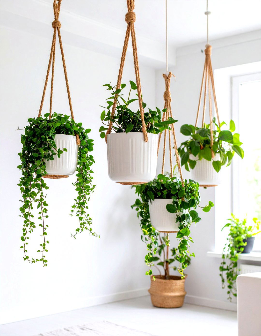 Living Room Hanging Planters - 30 living room wall decor ideas modern