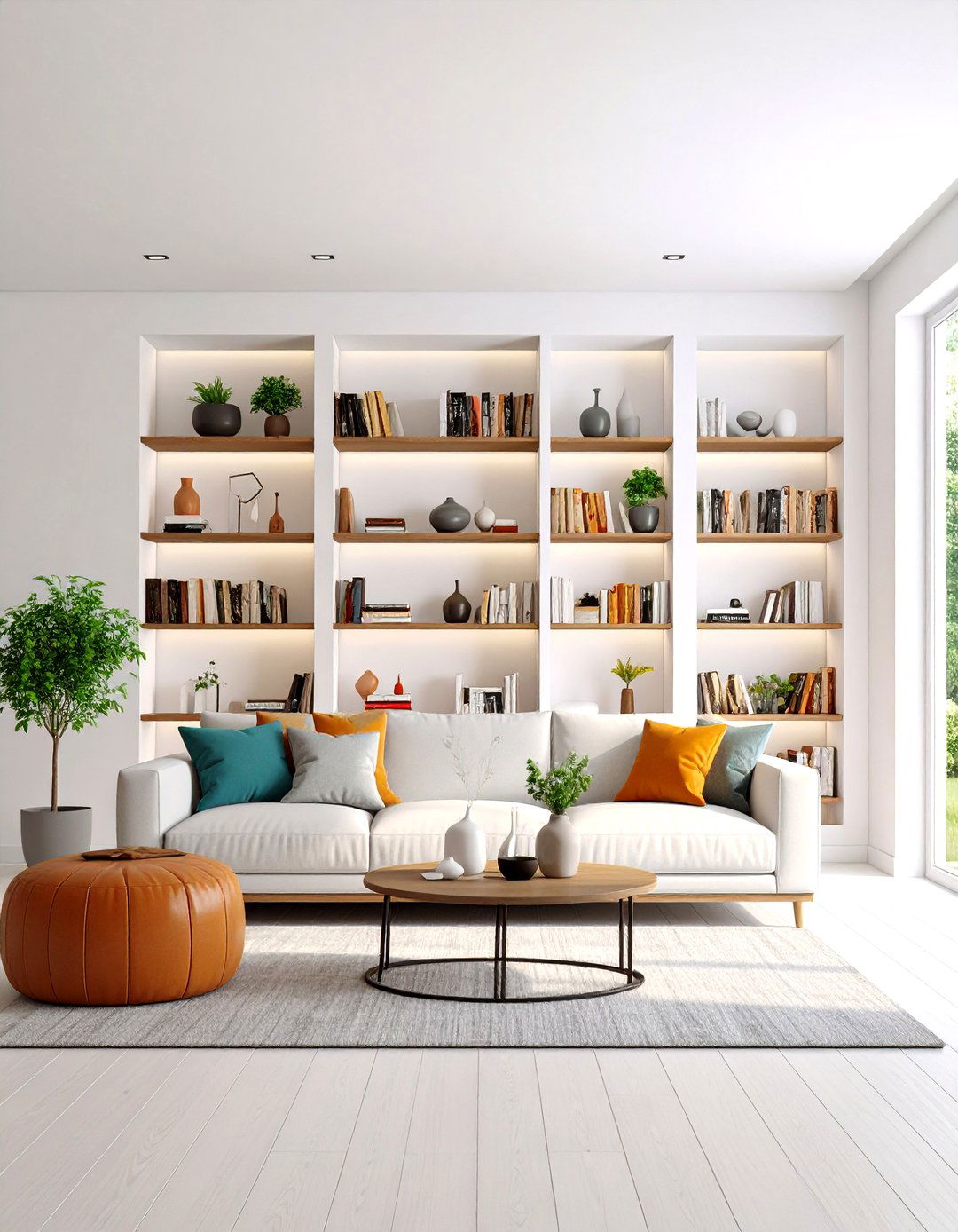 Living Room Integrated Shelving - 30 living room wall decor ideas modern