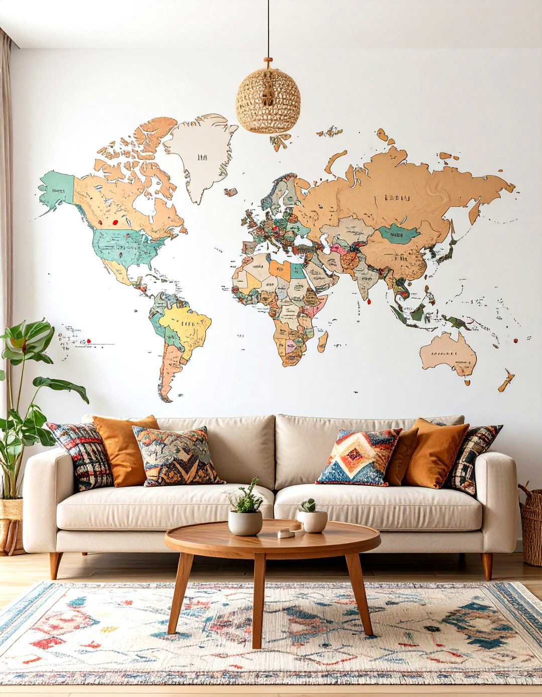 Living Room Large World Map - 30 living room large wall decor ideas