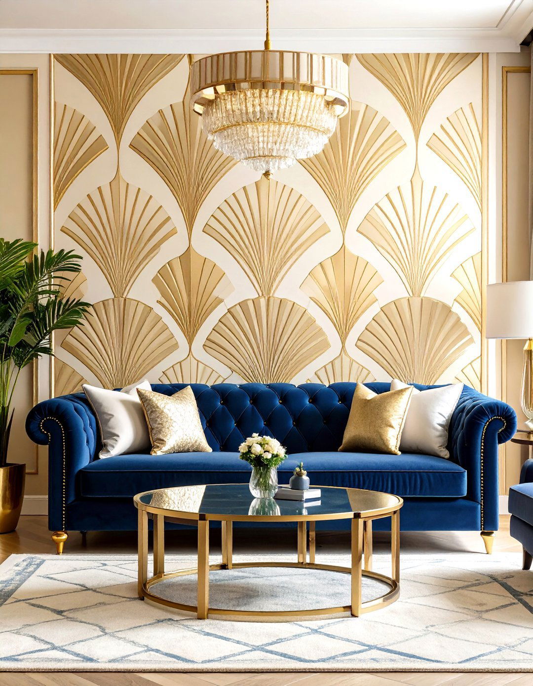 Living Room Metallic Wallpaper - 30 accent wall designs