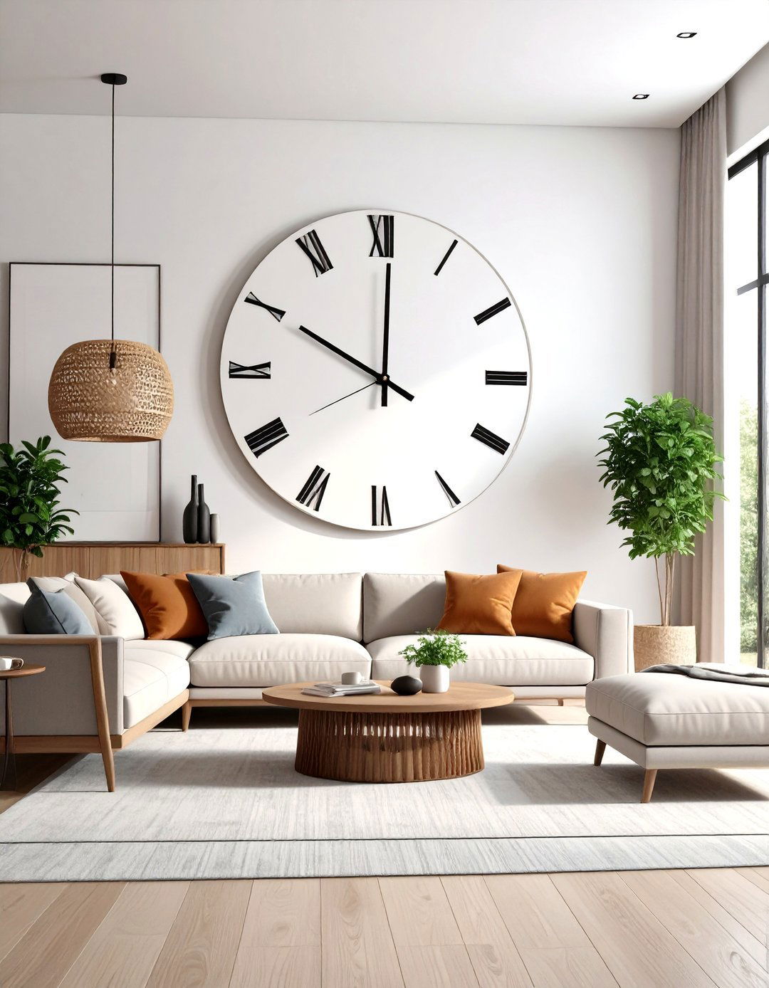 Living Room Statement Clock - 30 living room wall decor ideas modern