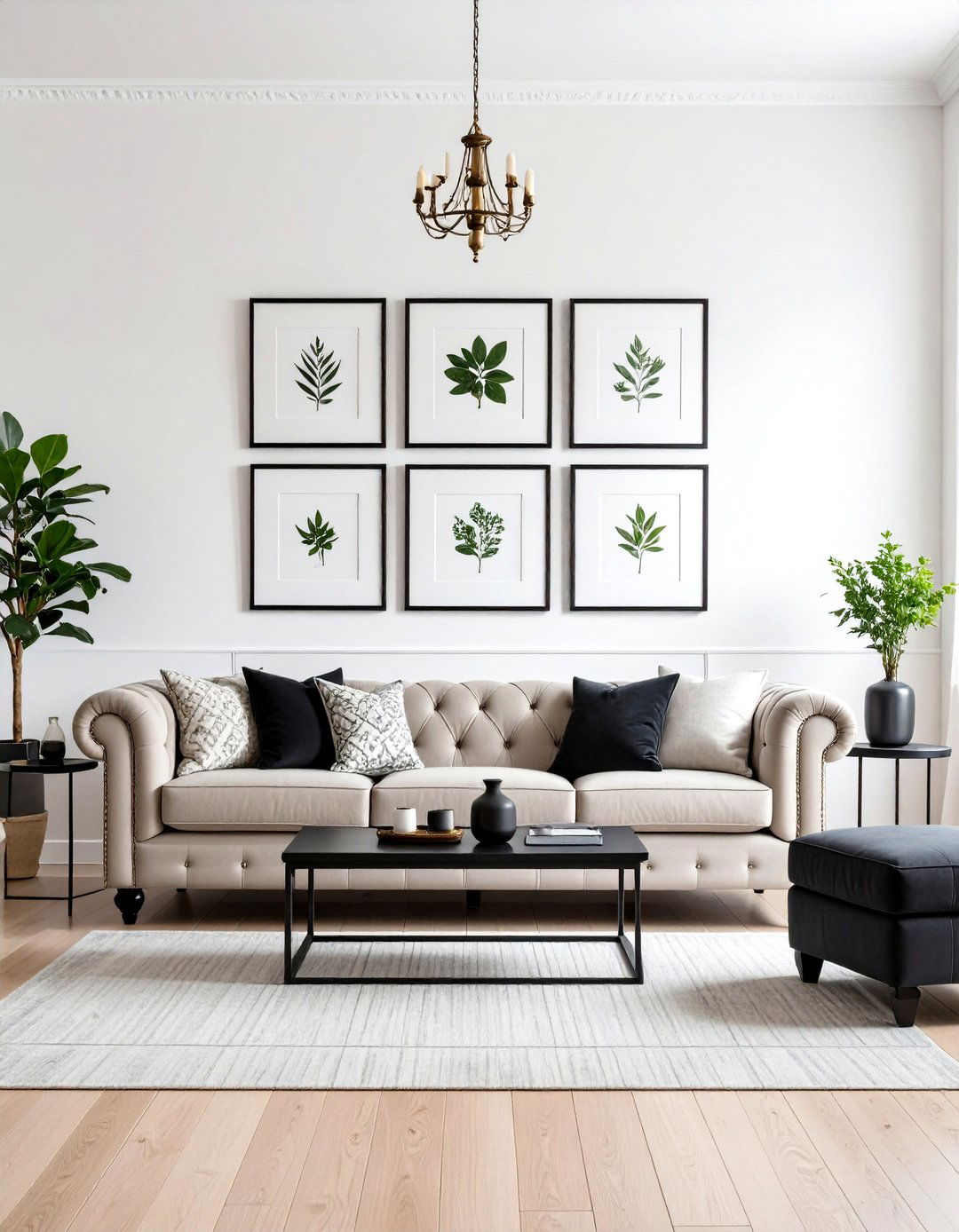 Living Room Symmetrical Art Grouping - 30 living room large wall decor ideas