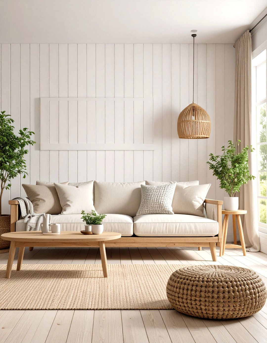 Living Room Wall with Board and Batten - 30 living room wall ideas