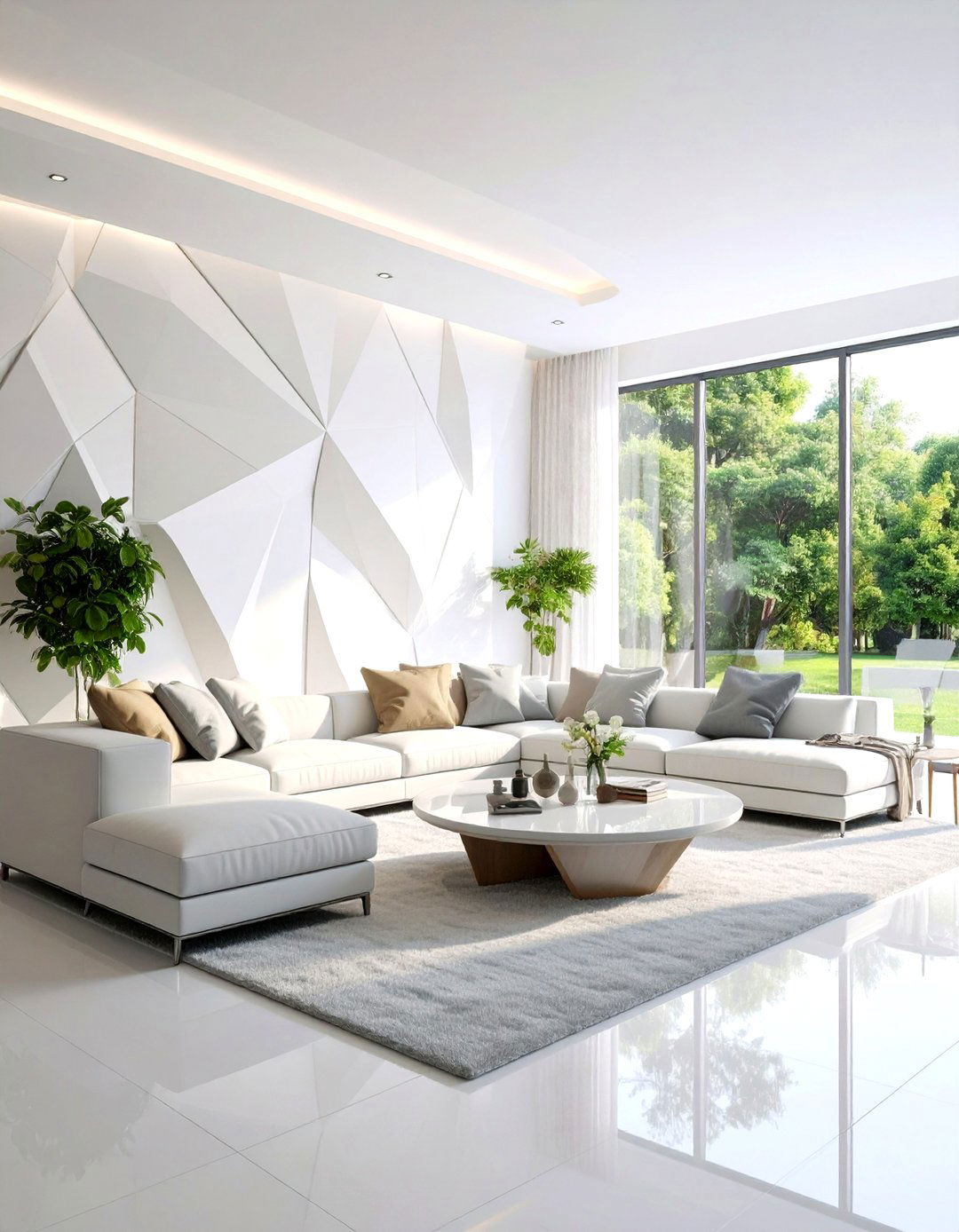 Living Room Wall with D Panels - 30 living room wall ideas