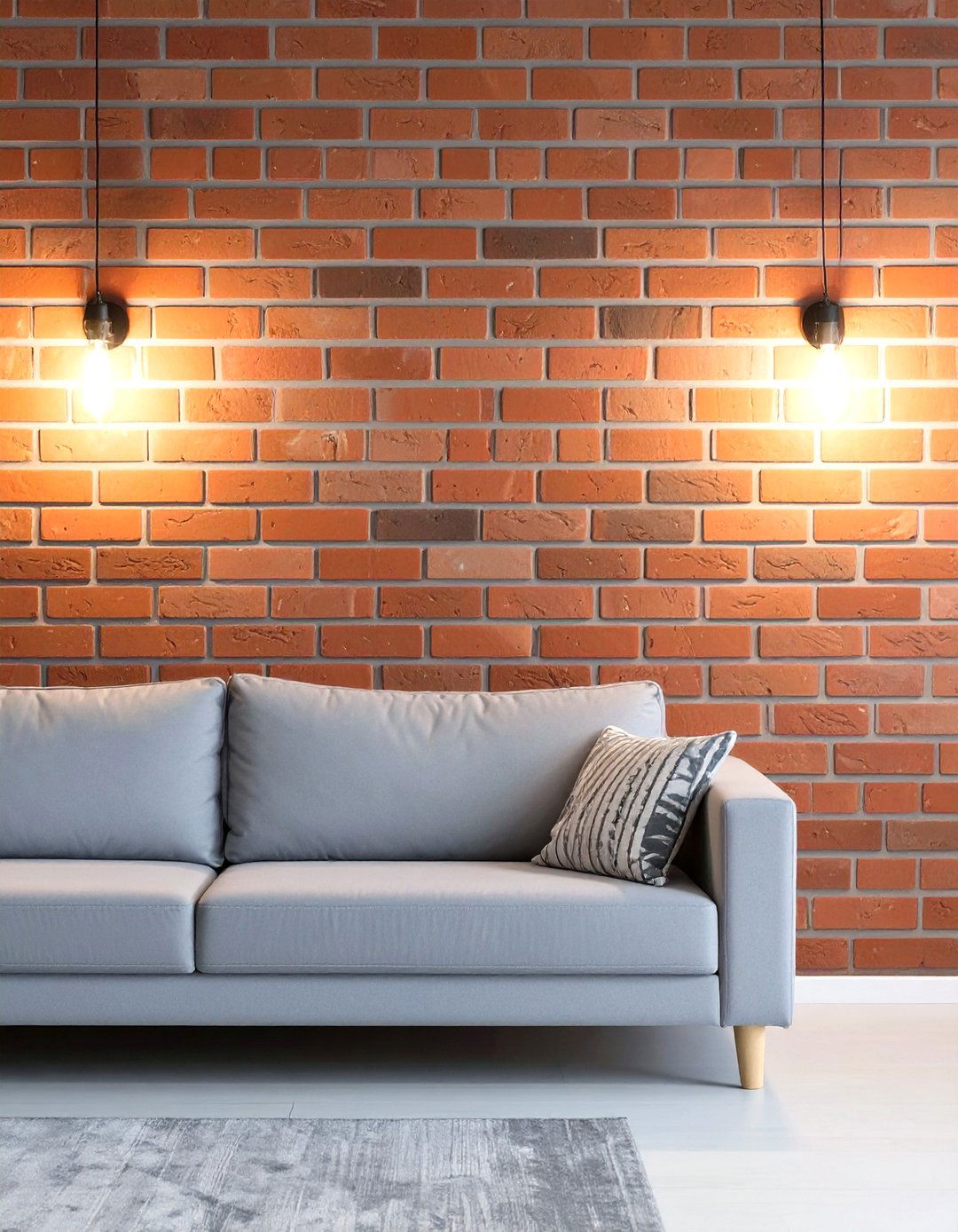 Living Room Wall with Exposed Brick - 30 wall ideas for living room