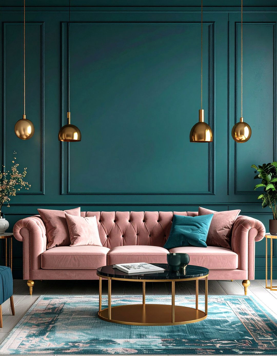 Living Room With A Deep Teal Accent Wall - 30 living room paint ideas with accent wall