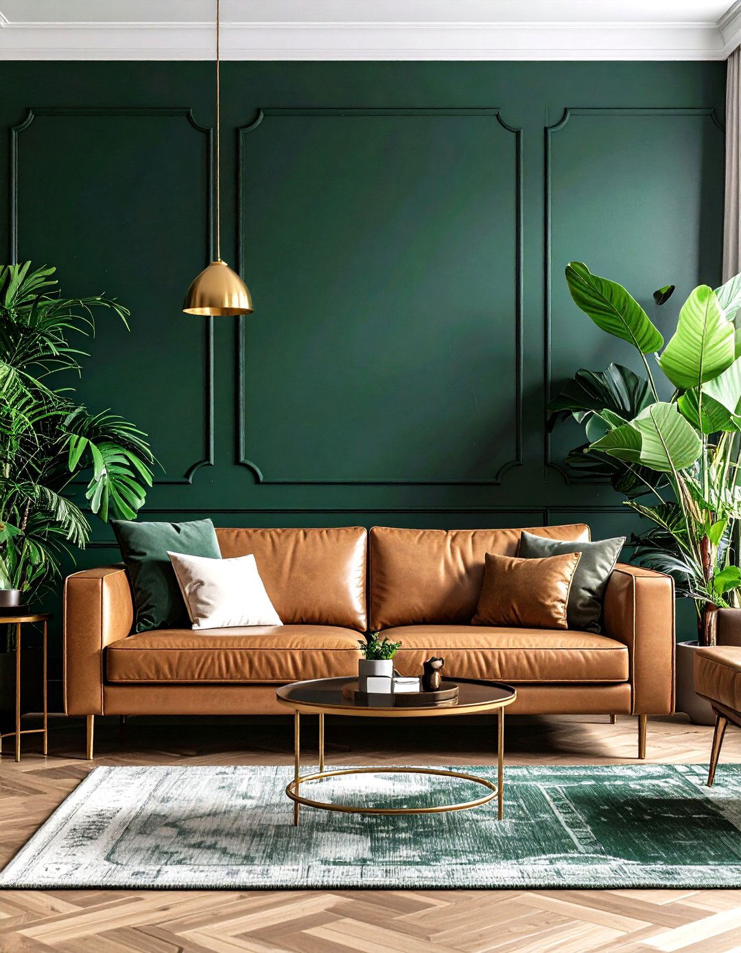 Living Room With A Forest Green Accent Wall - 30 living room paint ideas with accent wall