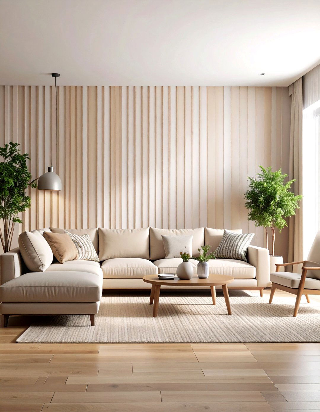 Living Room With A Striped Accent Wall - 30 living room paint ideas with accent wall