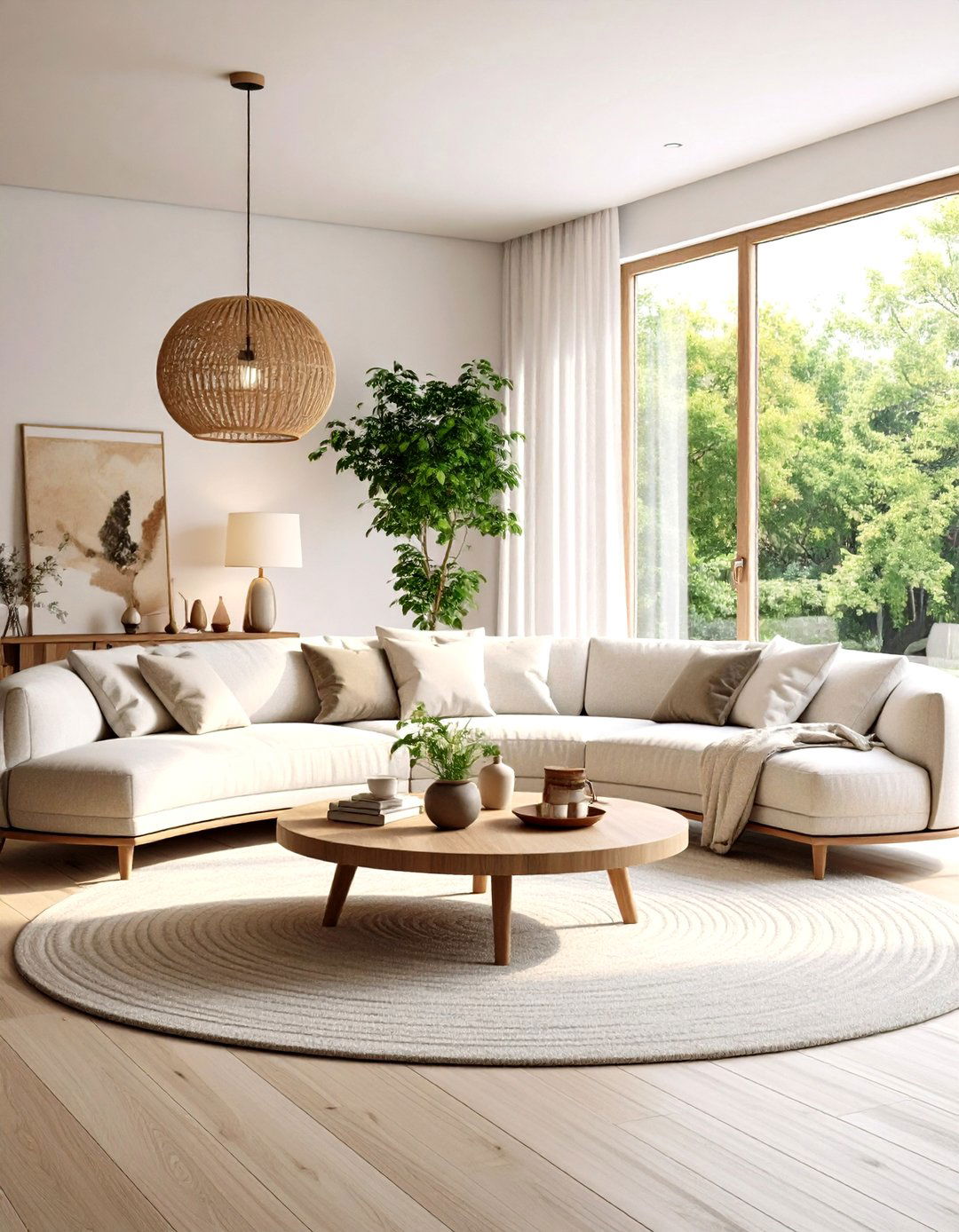 Living Room with a Curved Sofa - 30 patricketsesfantomes.com what is interior design ideas