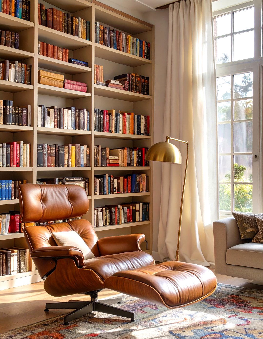 Living Room with a Home Library - 30 contemporary living room ideas