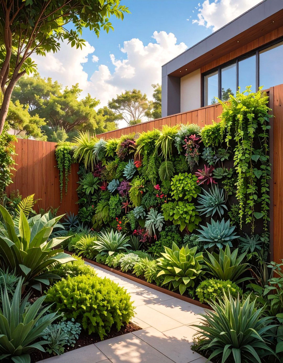 Living Wall Fence - 30 modern front yard fence ideas