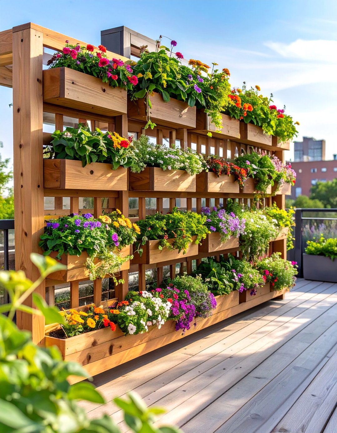 Living Wall Lattice with Planters - 30 deck lattice ideas