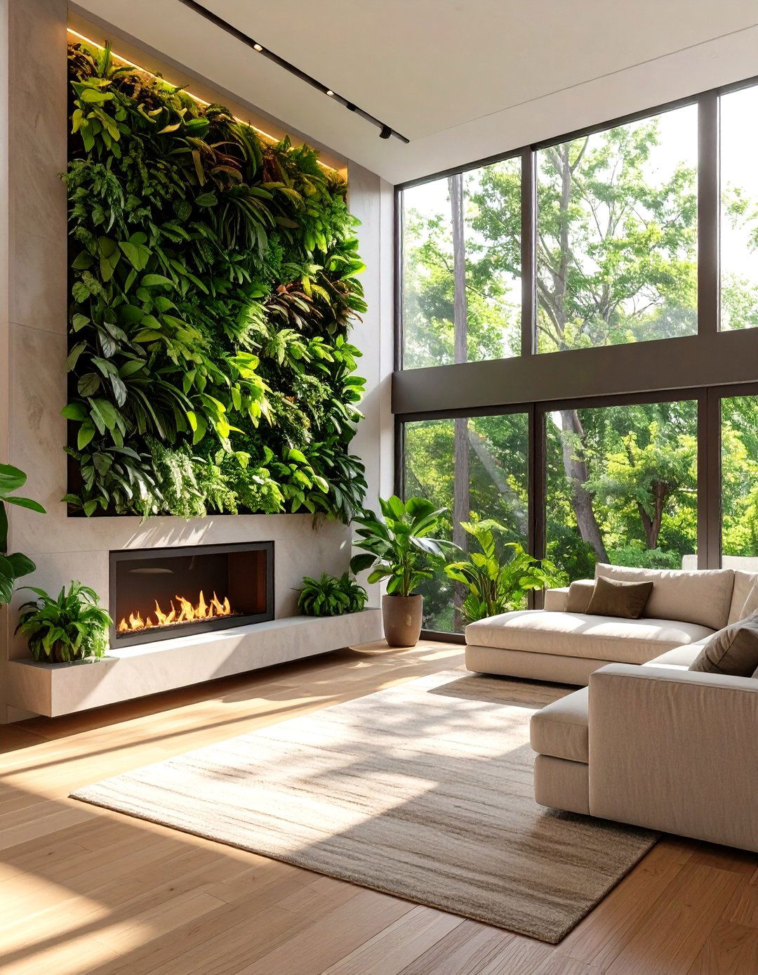 Living Wall Vertical Garden Fireplace - 30 modern fireplace accent wall ideas