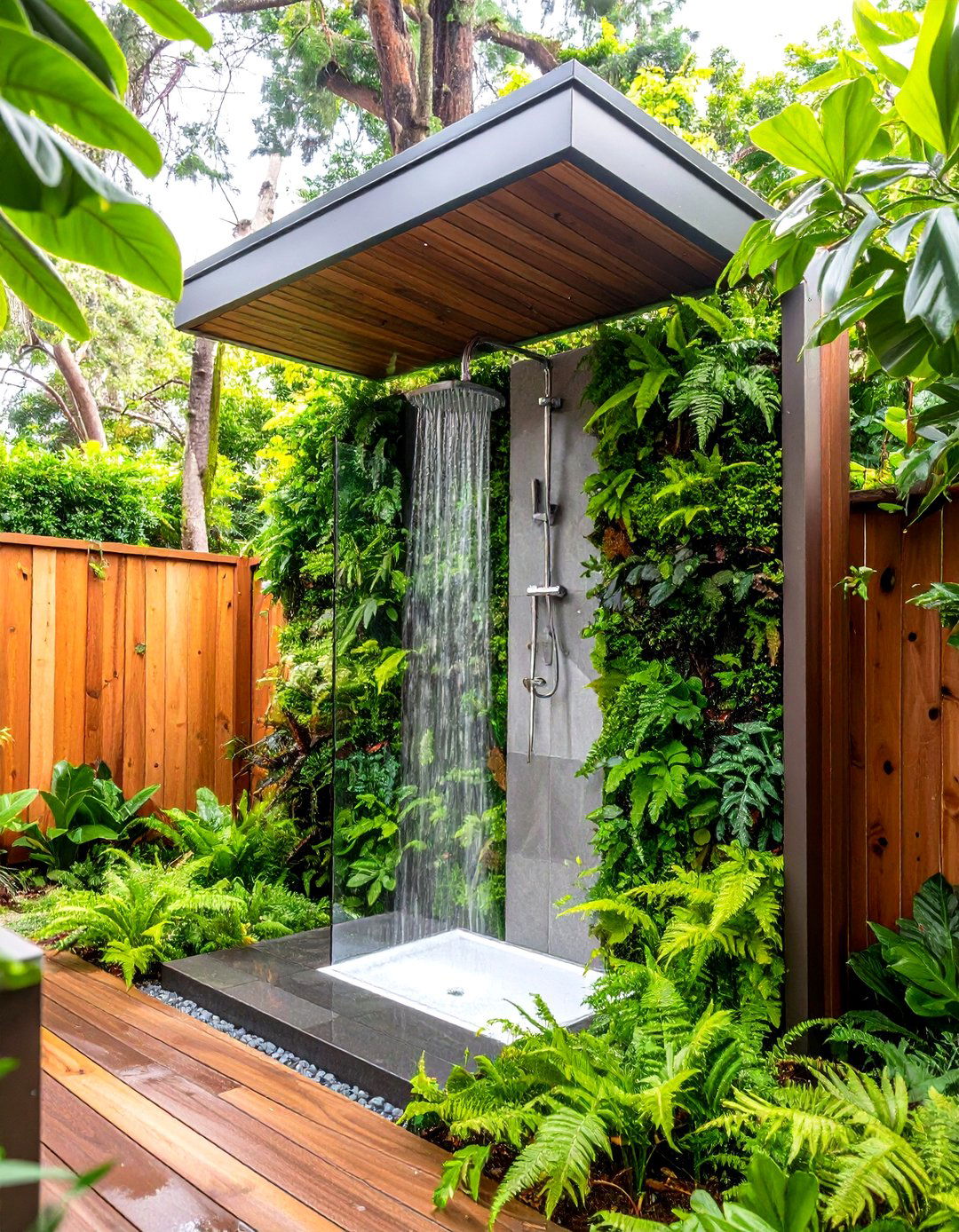 Living Wall Vertical Garden Outdoor Shower Enclosure - 30 outdoor shower enclosure ideas