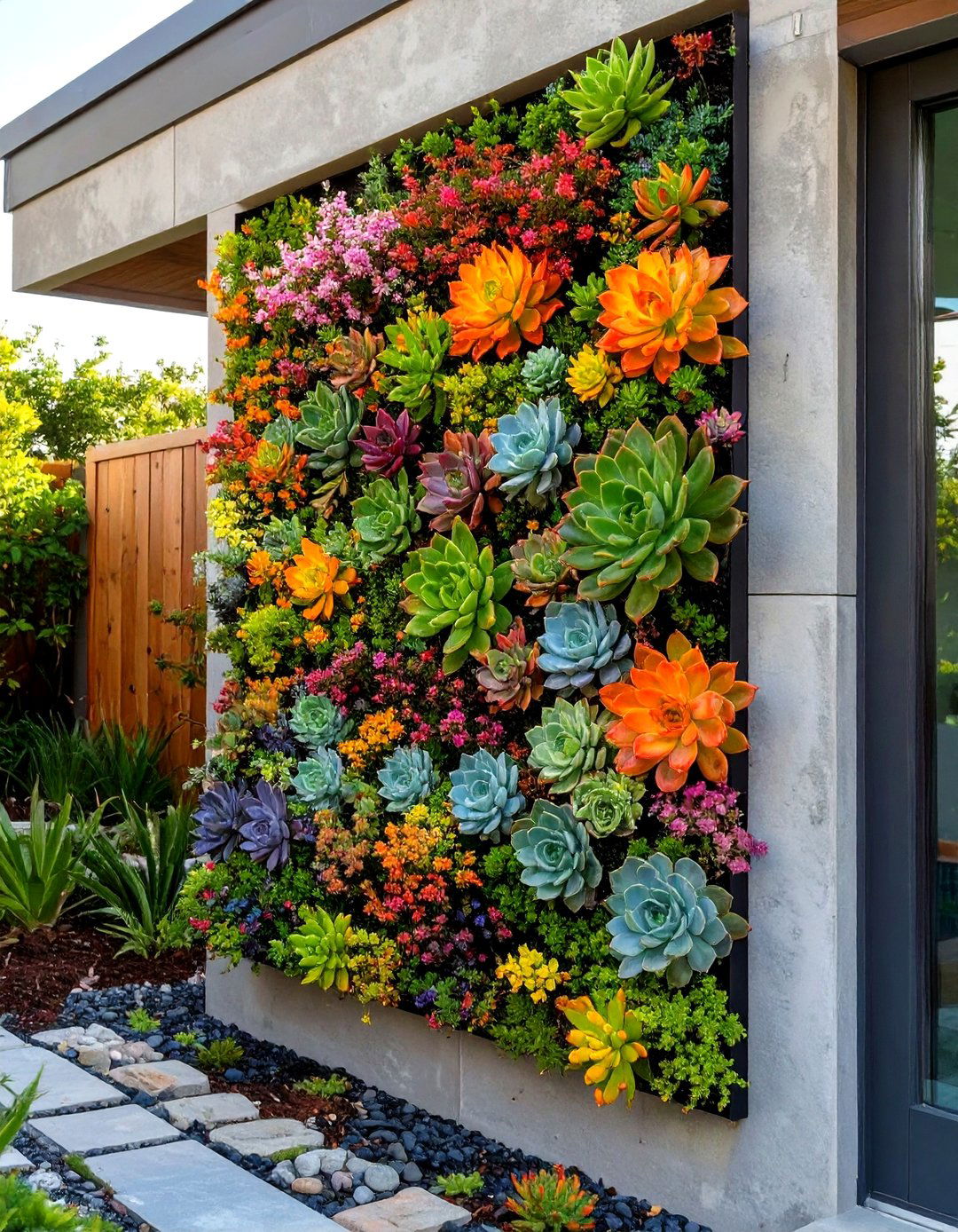 Living Wall with Succulents - 30 small backyard garden ideas